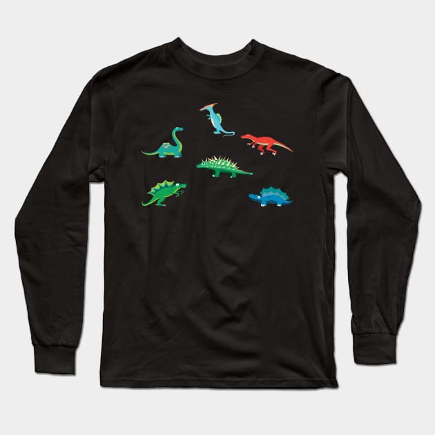 Dinosaurs Hanging Out 2 Long Sleeve T-Shirt by riomarcos